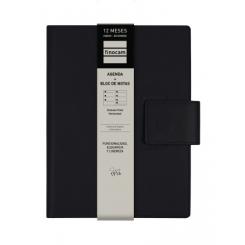 FINOCAM Agenda Anual (2025) DUO DUOUNO espiral c/cubierta sintética c/broche E10 155X212 S/V Apais. Negro