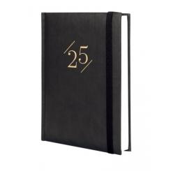 FINOCAM Agenda Anual (2025) DYNAMIC LONDON cosida tapa acolchada Y10 140X204 D/P Negro