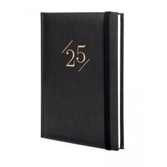FINOCAM Agenda Anual (2025) DYNAMIC LONDON cosida tapa acolchada Y10 140X204 S/V Negro