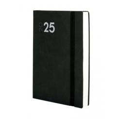 FINOCAM Agenda Anual (2025) DYNAMIC MARA cosida tapa flexible c/goma Y10 140X204 D/P Negro