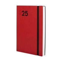 FINOCAM Agenda Anual (2025) DYNAMIC MARA cosida tapa flexible c/goma Y10 140X204 D/P Rojo