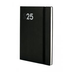 FINOCAM Agenda Anual (2025) DYNAMIC MARA cosida tapa flexible c/goma Y10 140X204 S/V Apais. Negro