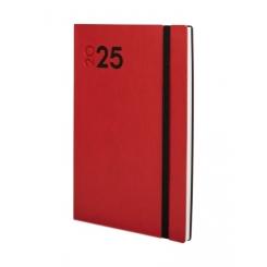 FINOCAM Agenda Anual (2025) DYNAMIC MARA cosida tapa flexible c/goma Y10 140X204 S/V Apais. Rojo