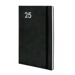 FINOCAM Agenda Anual (2025) DYNAMIC MARA cosida tapa flexible c/goma Y11 165X240 S/V Negro
