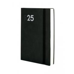 FINOCAM Agenda Anual (2025) DYNAMIC MARA cosida tapa flexible c/goma Y4 120X170 D/P Negro