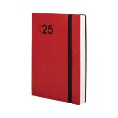FINOCAM Agenda Anual (2025) DYNAMIC MARA cosida tapa flexible c/goma Y4 120X170 D/P Rojo