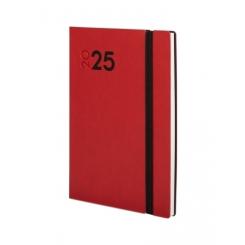 FINOCAM Agenda Anual (2025) DYNAMIC MARA cosida tapa flexible c/goma Y4 120X170 S/V Rojo