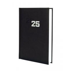 FINOCAM Agenda Anual (2025) DYNAMIC MILANO cosida tapa acolchada Y10 140X204 D/P Negro