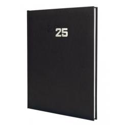 FINOCAM Agenda Anual (2025) DYNAMIC MILANO cosida tapa acolchada Y12 210X270 S/V Negro