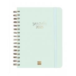 FINOCAM Agenda Anual (2025) espiral ALMA Wire-O tapa dura c/goma E10 155X212 Dp Menta