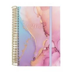FINOCAM Agenda Anual (2025) espiral DESIGN COLLECTION espiral tapa PP c/goma E10 155X212 D/P Goldy