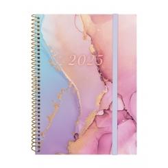 FINOCAM Agenda Anual (2025) espiral DESIGN COLLECTION espiral tapa PP c/goma E10 155X212 S/V Apais. Goldy