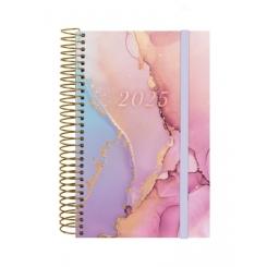 FINOCAM Agenda Anual (2025) espiral DESIGN COLLECTION espiral tapa PP c/goma E5 117X181 D/P Goldy
