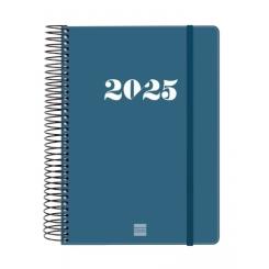FINOCAM Agenda Anual (2025) espiral MY ESPIRAL tapa extra c/goma E10 155X212 D/P Azul