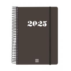 FINOCAM Agenda Anual (2025) espiral MY ESPIRAL tapa extra c/goma E10 155X212 D/P Negro