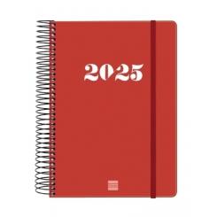 FINOCAM Agenda Anual (2025) espiral MY ESPIRAL tapa extra c/goma E10 155X212 D/P Rojo