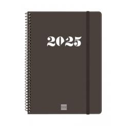 FINOCAM Agenda Anual (2025) espiral MY ESPIRAL tapa extra c/goma E10 155X212 S/V Apais. Negro