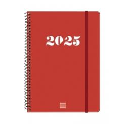 FINOCAM Agenda Anual (2025) espiral MY ESPIRAL tapa extra c/goma E10 155X212 S/V Apais. Rojo