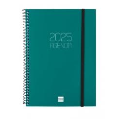 FINOCAM Agenda Anual (2025) espiral OPAQUE espiral tapa PP c/goma E10 155X212 S/V Apais. Verde