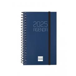 FINOCAM Agenda Anual (2025) espiral OPAQUE espiral tapa PP c/goma E3 79X127 S/V Apais. Azul