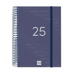 FINOCAM Agenda Anual (2025) espiral YEAR espiral tapa PP c/goma E10 155X212 D/P Azul