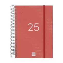 FINOCAM Agenda Anual (2025) espiral YEAR espiral tapa PP c/goma E10 155X212 D/P Rojo