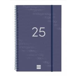 FINOCAM Agenda Anual (2025) espiral YEAR espiral tapa PP c/goma E11 165X242 S/V Azul