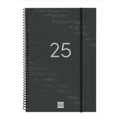 FINOCAM Agenda Anual (2025) espiral YEAR espiral tapa PP c/goma E11 165X242 S/V Negro