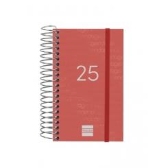 FINOCAM Agenda Anual (2025) espiral YEAR espiral tapa PP c/goma E3 79X127 D/P Rojo