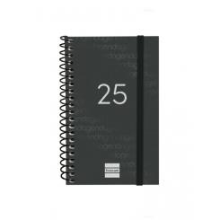 FINOCAM Agenda Anual (2025) espiral YEAR espiral tapa PP c/goma E3 79X127 S/V Apais. Negro