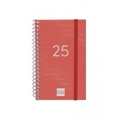 FINOCAM Agenda Anual (2025) espiral YEAR espiral tapa PP c/goma E3 79X127 S/V Apais. Rojo