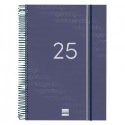 FINOCAM Agenda Anual (2025) espiral YEAR espiral tapa PP c/goma E40 210X297 D/P Azul