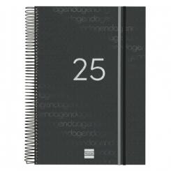 FINOCAM Agenda Anual (2025) espiral YEAR espiral tapa PP c/goma E40 210X297 D/P Negro