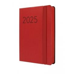 FINOCAM Agenda Anual (2025) FLEXI LISA cosida tapa flexible c/goma F4 118X168 D/P Rojo