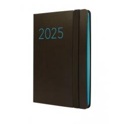 FINOCAM Agenda Anual (2025) FLEXI LISA cosida tapa flexible c/goma F4 118X168 S/V Apais. Negro