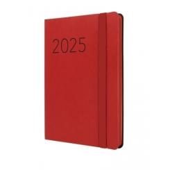 FINOCAM Agenda Anual (2025) FLEXI LISA cosida tapa flexible c/goma F4 118X168 S/V Apais. Rojo