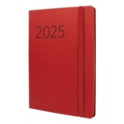 FINOCAM Agenda Anual (2025) FLEXI LISA cosida tapa flexible c/goma Fa5 148X210 S/V Rojo