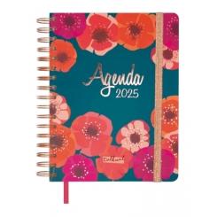 FINOCAM Agenda Anual (2025) TALKUAL Wire-O tapa extra c/goma 4º 155X217 D/P Flor
