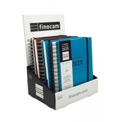 FINOCAM Agenda Anual (2025) TEMPUS Wire-O tapa PP c/goma 4º 155X217 D/P Surtido Expositor de 6