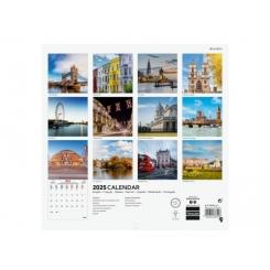 FINOCAM Calendario (2025) Internacional pared imágenes mensual para escribir 180X180 London