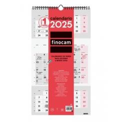 FINOCAM Calendario (2025) Pared 3 Meses Vista Para Escribir 236X430