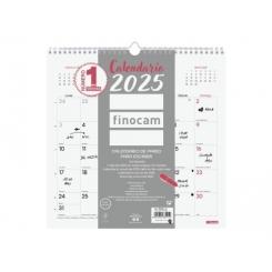 FINOCAM Calendario (2025) Pared Chic mensual para escribir 300X300 Blanco