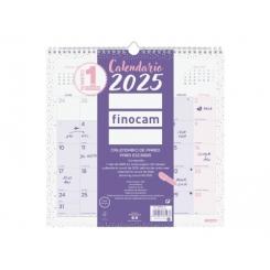 FINOCAM Calendario (2025) Pared Chic mensual para escribir 300X300 Morado