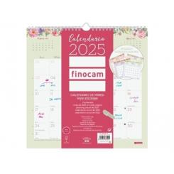 FINOCAM Calendario (2025) Pared Design mensual para escribir 300X300