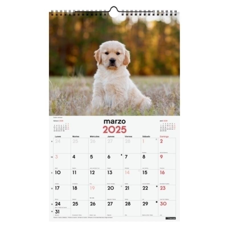 finocam-calendario-2025-pared-espiral-imagenes-mensual-para-escribir-250x400-cachorros