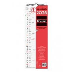 FINOCAM Calendario (2025) pared mensual para escribir Largo L 155X430