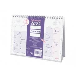FINOCAM Calendario (2025) Sobremesa Triangular Chic mensual para escribir S 210X150 Morado