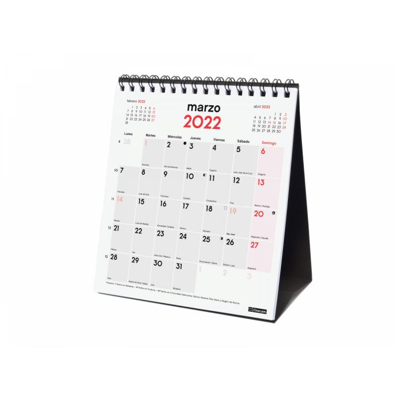 Finocam Calendario Neutro De Sobremesa Para Escribir XS 2022