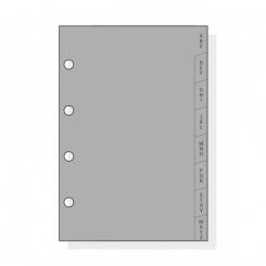 FINOCAM Recambio Agenda C164 CLASSIC 601 Indice Plastico A-Z 8 Pest.