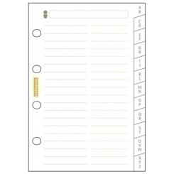 FINOCAM Recambio Agenda C175 CLASSIC 601 56X89 Indice Cartulina A-Z 12 Pest.